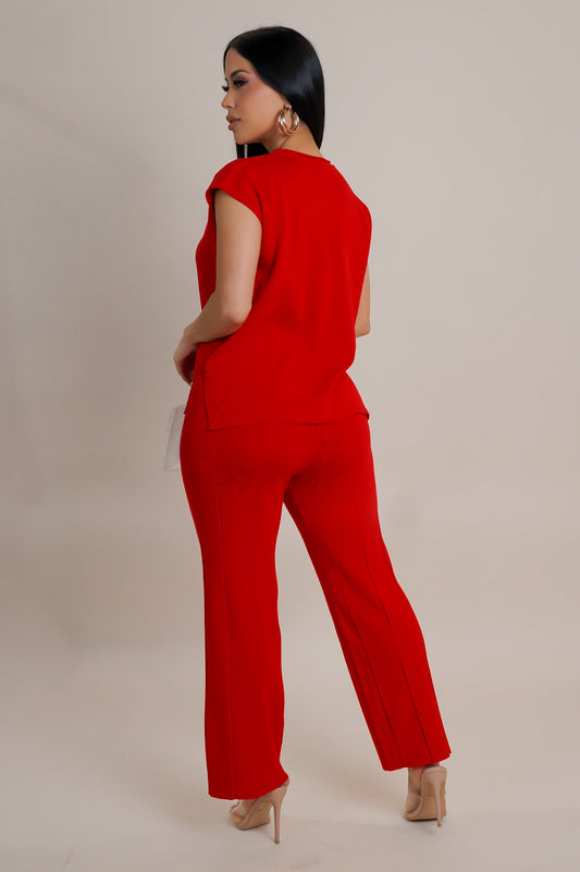 “Power Move” Cap Sleeve Two-Piece Set – Effortless Chic
